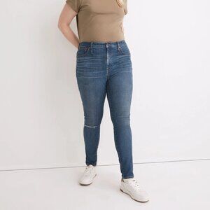 NEW MADEWELL 10" High-Rise Skinny Jeans in Foregate Wash: Knee-Rip Edition Sz 26